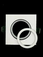 LEDlumi Spot Decken-Einbaurahmen für GU10 MR16 eckig weiß schwenkbar / LLEBE02WS