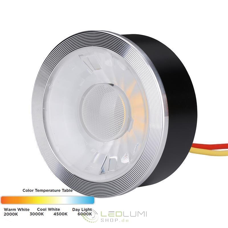 LEDlumi 24V 6W Tunable White LED Spot Linse flach