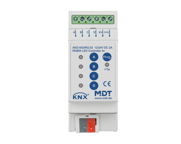 MDT LED Controller 4-Kanal 2/4A, RGBW, 2TE, REG / AKD-0424R2.02