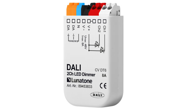 Lunatone DALI DT6 1-Kanal LED Dimmer PWM CV 12-48VDC 8A / 86459556