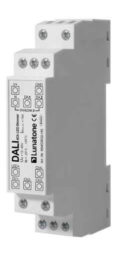 Lunatone DALI DT6 4-Kanal LED Dimmer CV 12-48VDC 16 A Hutschiene / 89453832-HS
