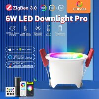 ZigBee Pro RGB+CCT 6W IP40 LED Einbaustrahler weiß Gledopto GL-D-002P