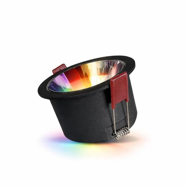 ZigBee Pro RGB+CCT 12W CRI>90 102mm IP40 LED Einbaustrahler schwarz matt Gledopto GL-D-010P