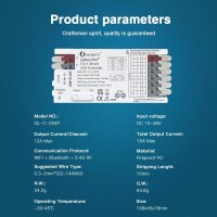 Gledopto LED Controller ZigBee 3.0 Pro+ 5 in 1, 12-48V, Max 15A Output RGB+CCT / GL-C-204P