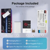 Gledopto LED Controller ZigBee 3.0 Pro+ 5 in 1, 5-24V, Max 15A Output, mit Stecksicherung 20A RGB+CCT / GL-C-601P