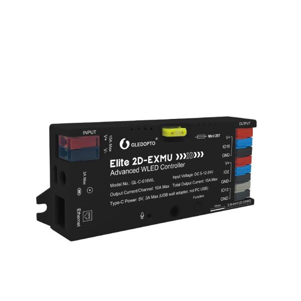 Gledopto ESP32 WLED Digital LED Controller 5-24V | Ethernet | 15 A max | RGBIC / GL-C-616WL
