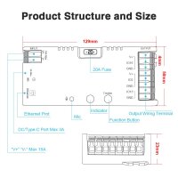 Gledopto ESP32 WLED Digital LED Controller 5-24V | Ethernet | 15 A max | RGBIC / GL-C-616WL