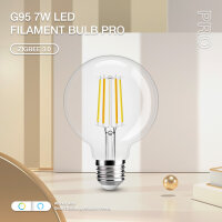 Gledopto GL-B-004P-C G95 LED E27 Leuchtmittel ZigBee3.0 Pro Serie CCT Farbtemperatur Flimament Bulb 7W Klarglas