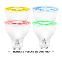 Gledopto GL-006P GU10 LED Leuchtmittel Zigbee 3.0 Pro RGBCCT Farbwechsel Steuerung 5W